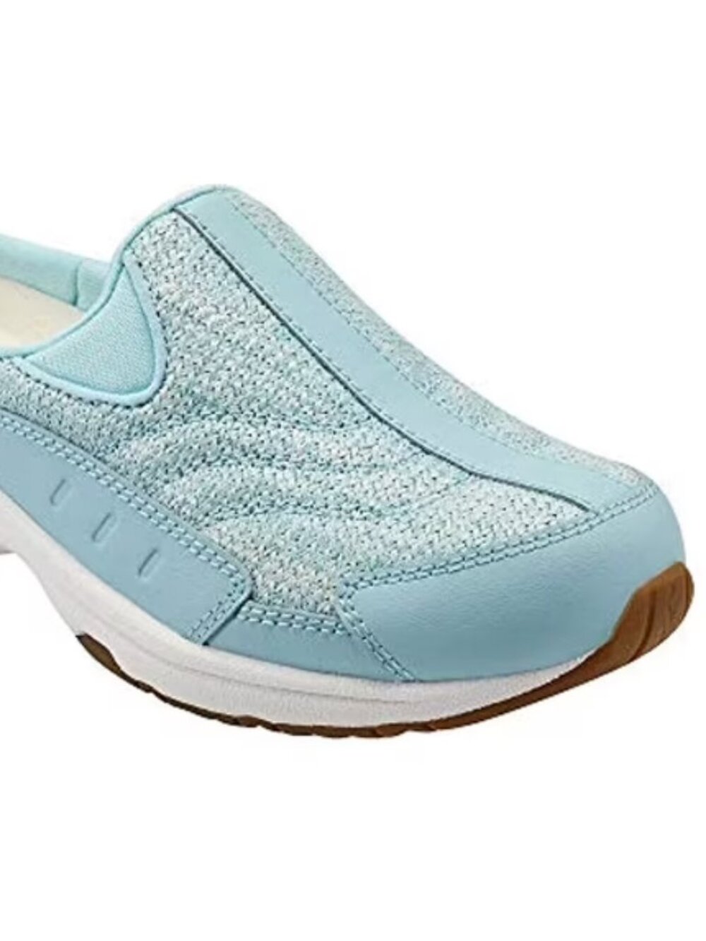 EASY SPIRIT s 11 WIDE leather womens clogs mules slip on Arch Support shoes blue